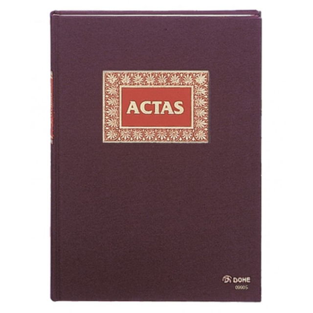 Comprar Libro de Actas de 100 hojas, tela granate, Dohe, folio