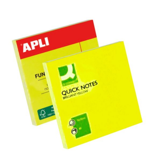 Comprar Notas adhesivas amarillo fluorescente neón 75x75 mm