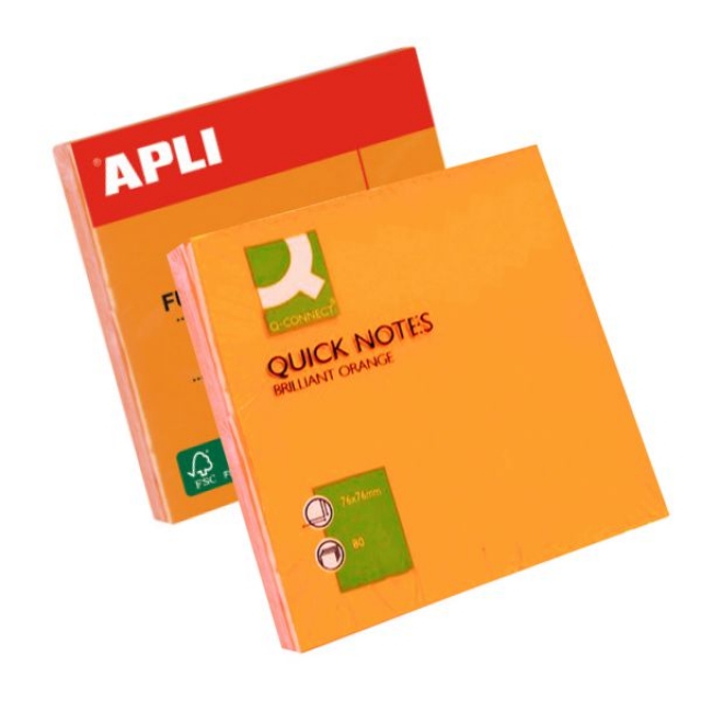 Comprar Notas Adhesivas color naranja neón Fluor 75x75mm