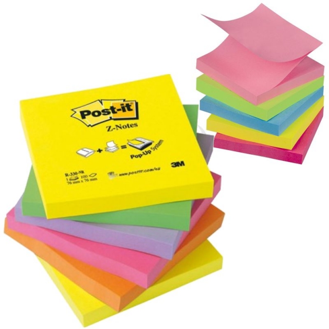 Cubo Post-it Note Neon - 76x76 mm - neon rosa