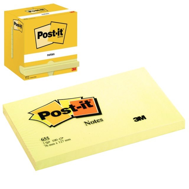 Comprar Notas adhesivas Post-it 655 - 76x127 amarillo 100 hojas