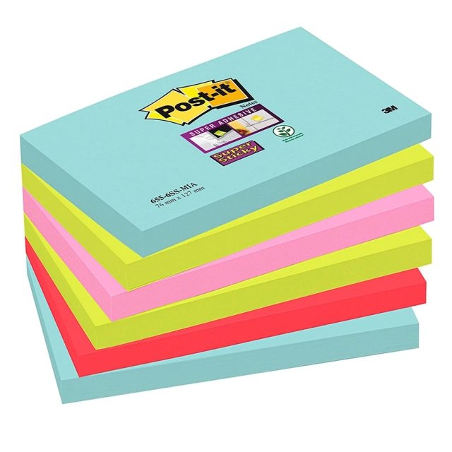Comprar Notas adhesivas Postit colores Miami Pack 6 tacos 76x127