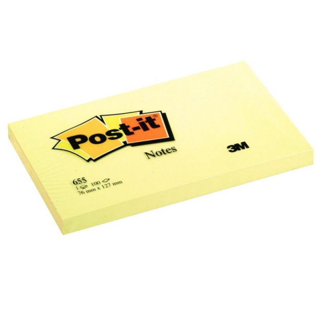 Comprar Notas adhesivas Post-it 655 - 76x127 amarillo 100 hojas