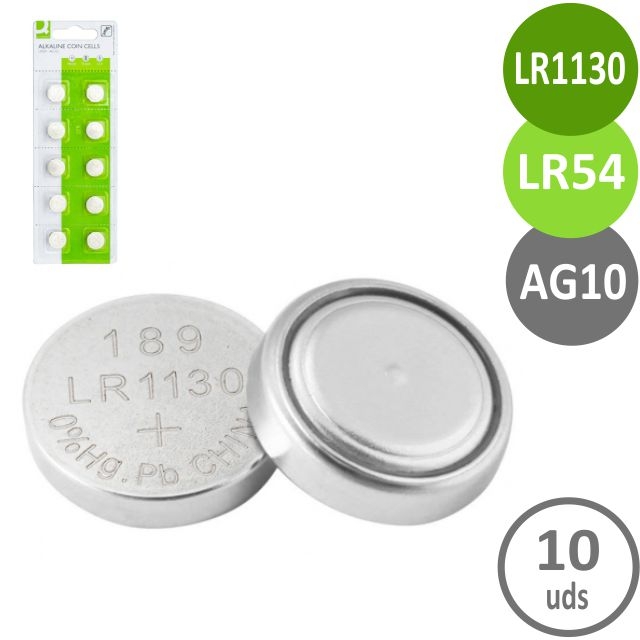 Comprar Pack 10 pilas botón LR1130, LR54, AG10