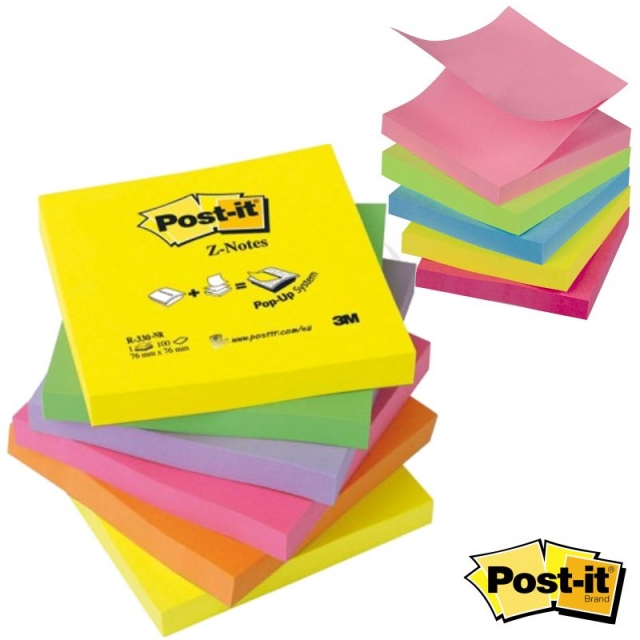 pack 6 notas post it z notes zig zag neon