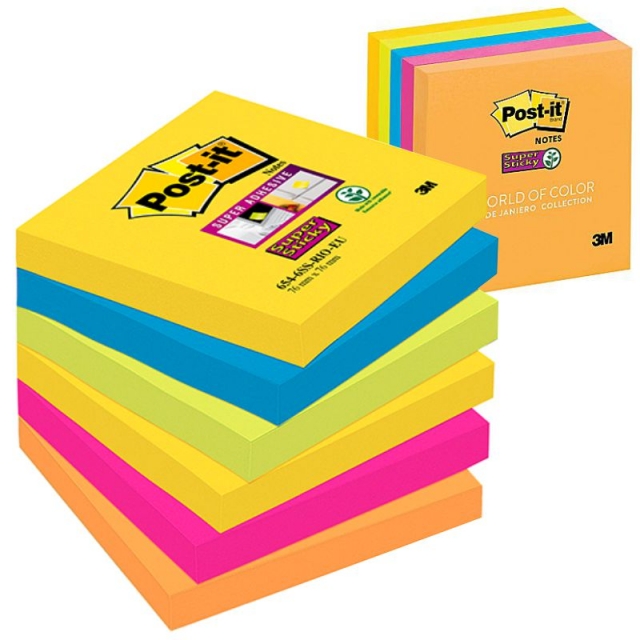 Comprar Pack 6 tacos de notas Post-it Carnival Río colores neon