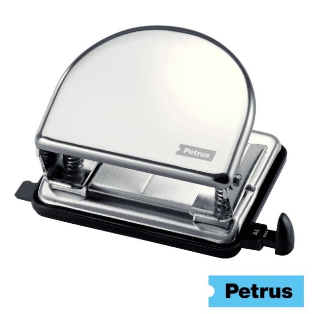 petrus 52c cromada, perforadora de papel clsica