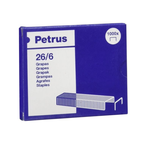 GRAPAS PETRUS 26/6 COBREADAS CAJA DE 5000 - Folder, Líder en papelería