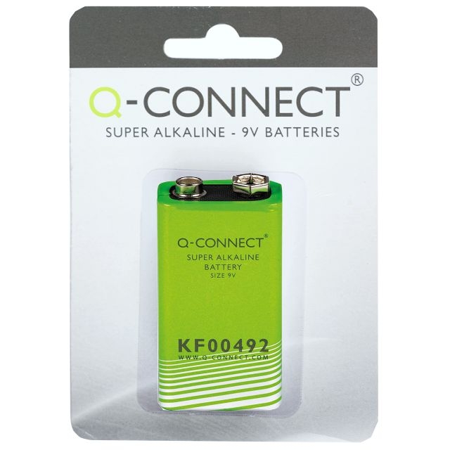 Pila alcalina 9v, 6LR61, Q-Connect blister 1 Unidad