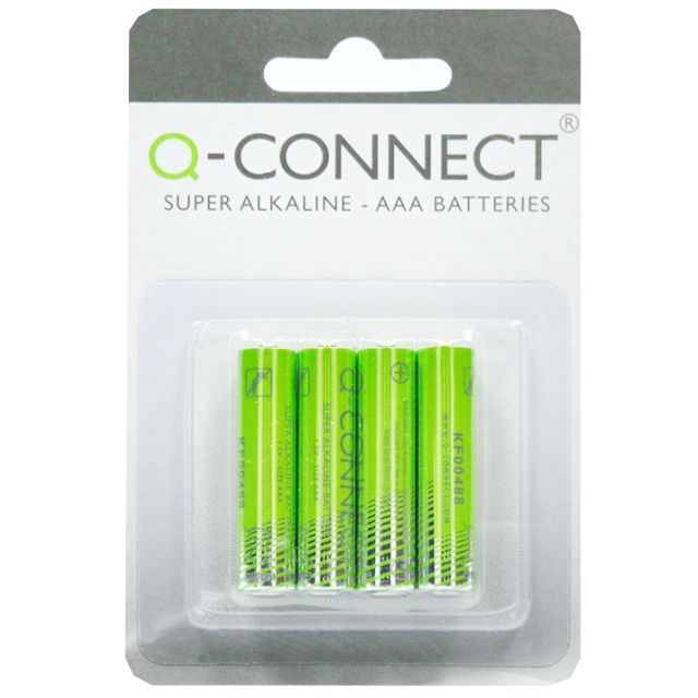 Comprar Pilas Alcalinas AAA, LR03, Q-Connect Premium Pack 4 uds