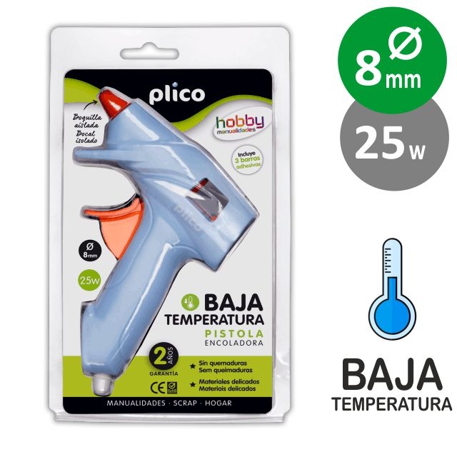 Comprar Pistola cola pegamento termofusible baja temperatura Plico