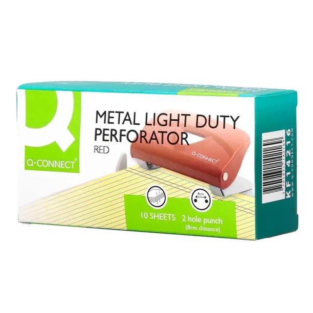 q connect kf14216 taladro papel 10 hojas rojo