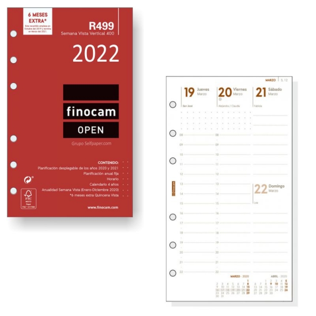 Comprar R499, Recambio Agenda, semana, Finocam open 400 - 2022