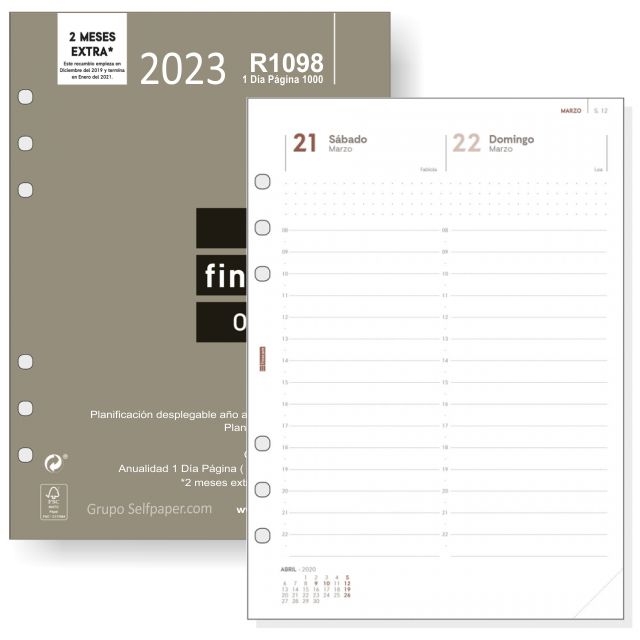 recambio agenda finocam open 1000 dia pagina