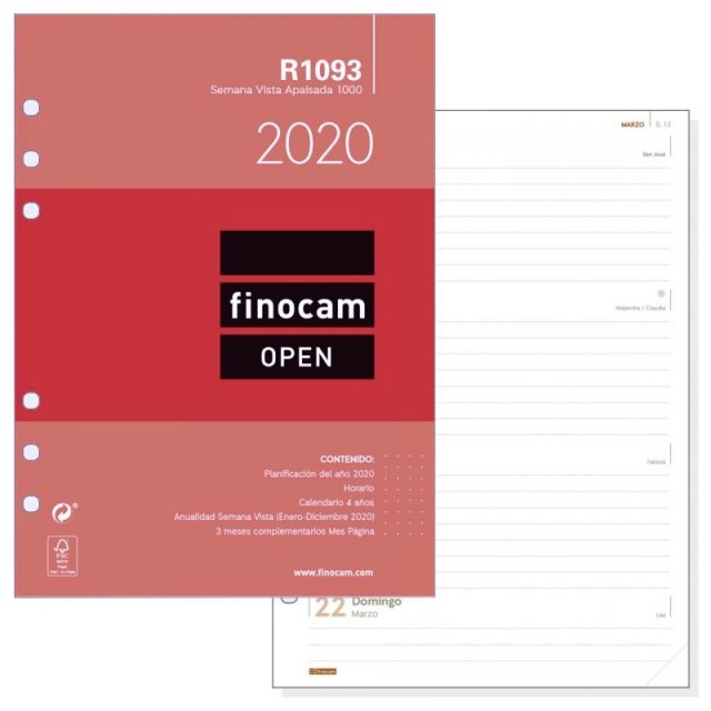Comprar Recambio Agenda Open R1093, Semana Apaisada 2020