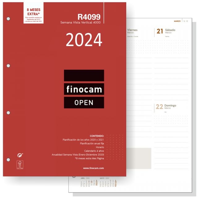 Comprar Recambio agenda organizador Open 4099 - Din A4 - semana 2024