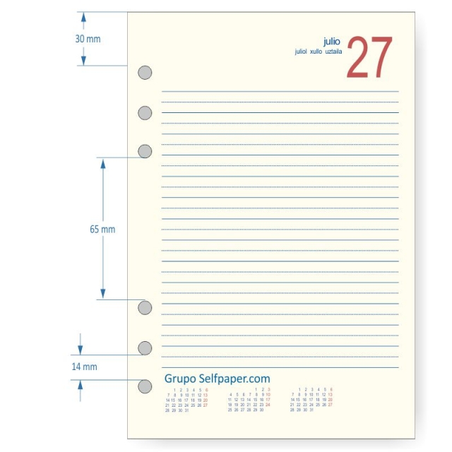 recarga agenda 6 anillas liderpapel universal