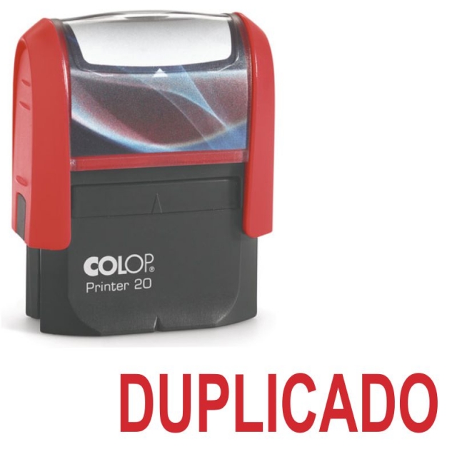 Comprar Cuño sello automatico texto DUPLICADO Azul autoentintable