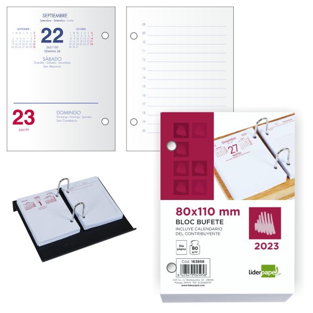 Comprar Taco calendario 2023, recambio agenda, bloque bufete