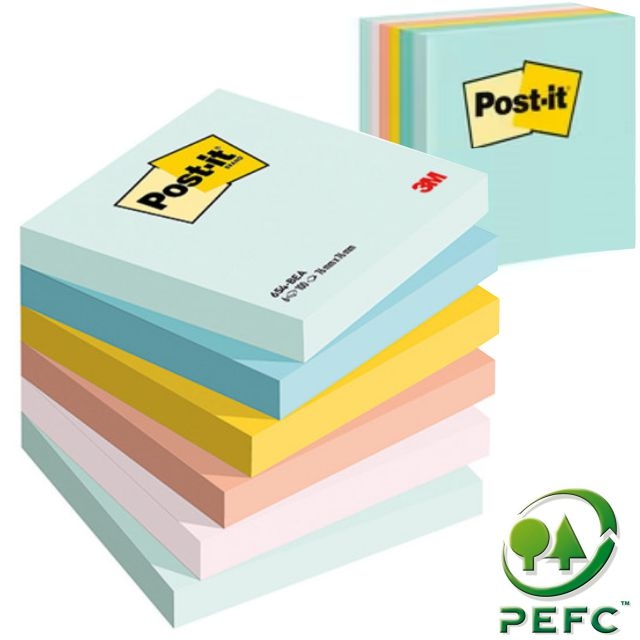 Comprar Pack 6 tacos notas adhesivas Post-it Beach, 76x76 600 hojas