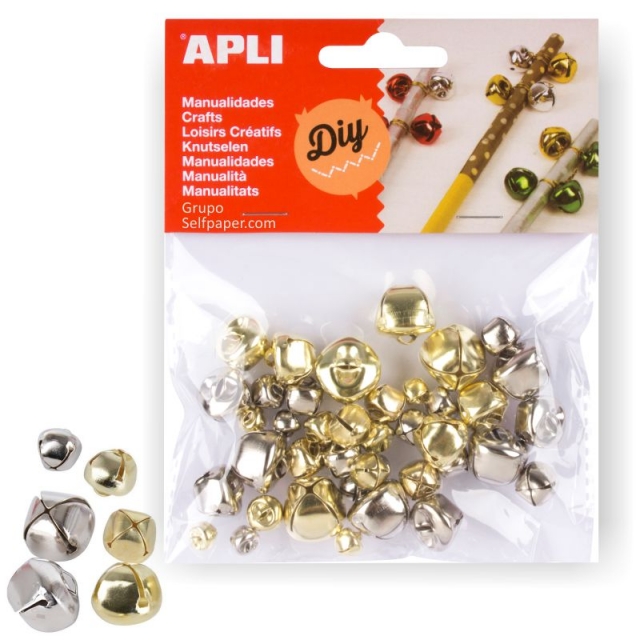 Comprar Cascabeles para manualidades Apli Oro Plata 40 uds