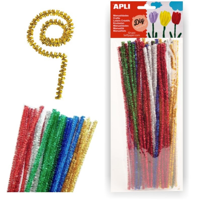 Comprar Limpia-pipas Colores brillantes, purpurina, navidad, Pack 50