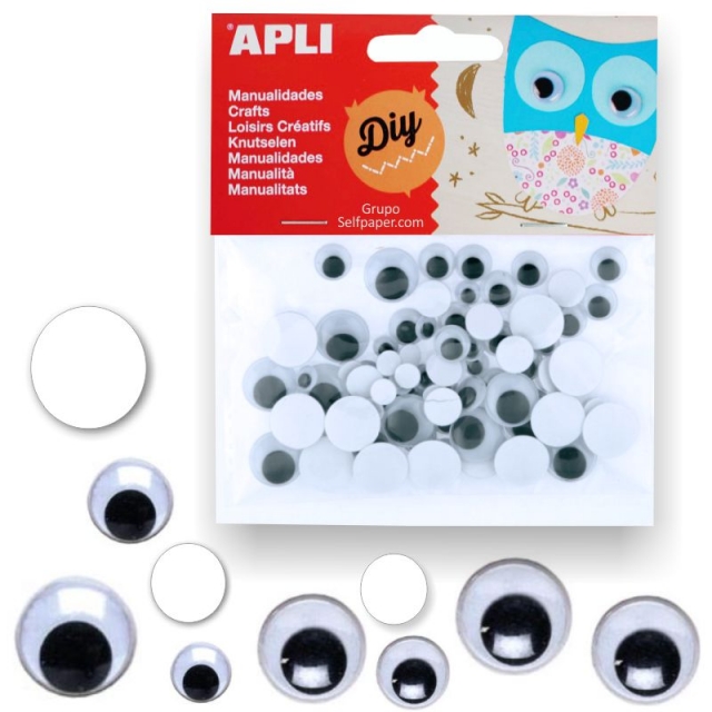 Comprar Ojitos móviles adhesivos para manualidades, Pack 100 surtido