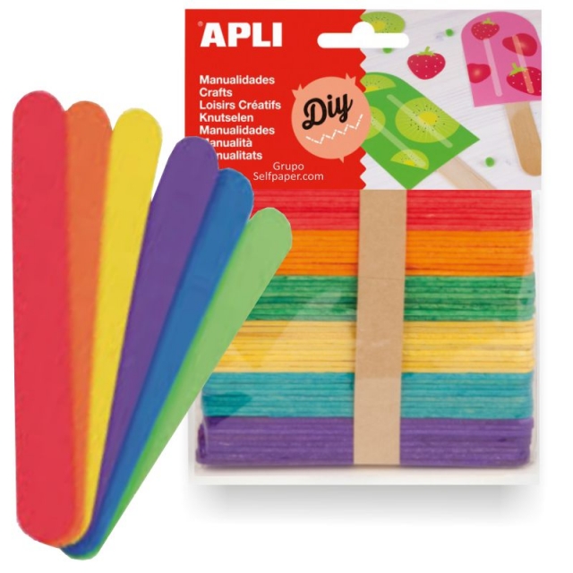 Comprar Palos de Polo grandes gruesos de colores Apli Pack 40