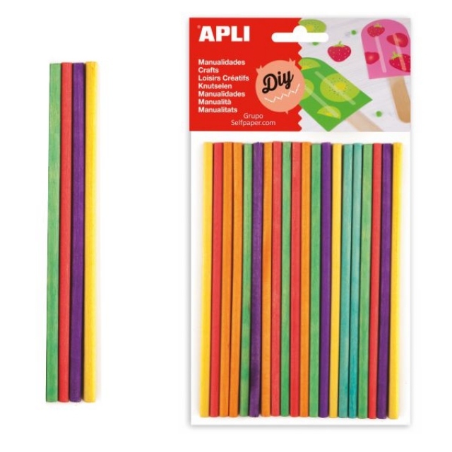 Comprar Palos redondos de madera de colores para manualidades