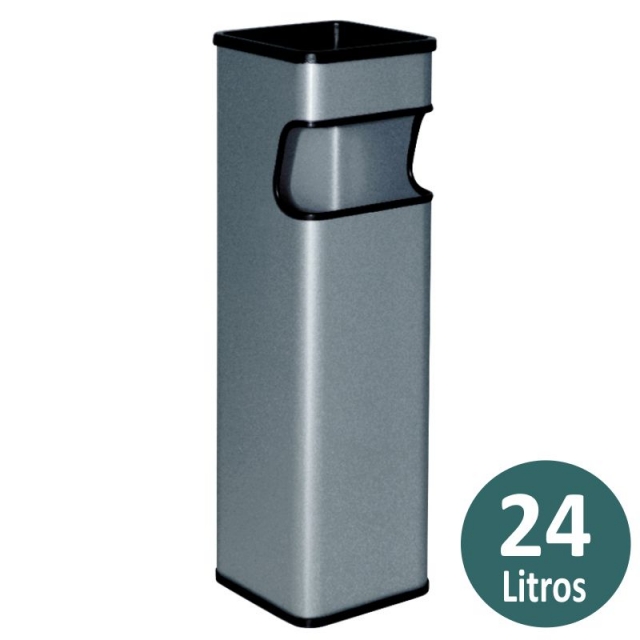 Comprar Papelera cenicero recogecolillas, metálica, color gris