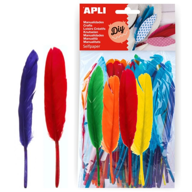 plumas de colores para manualidades apli 13060