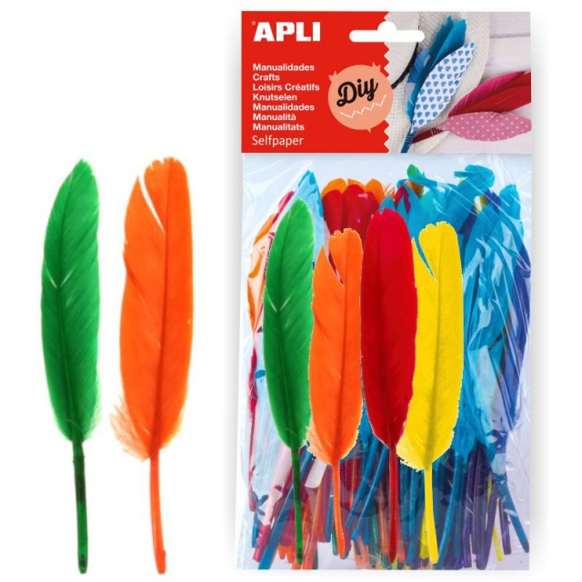 Plumas para Manualidades de colores Pte. 100