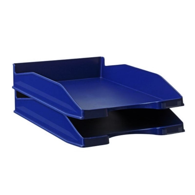 Comprar Bandejas apilables de plástico Faibo, de oficina, azul opaco