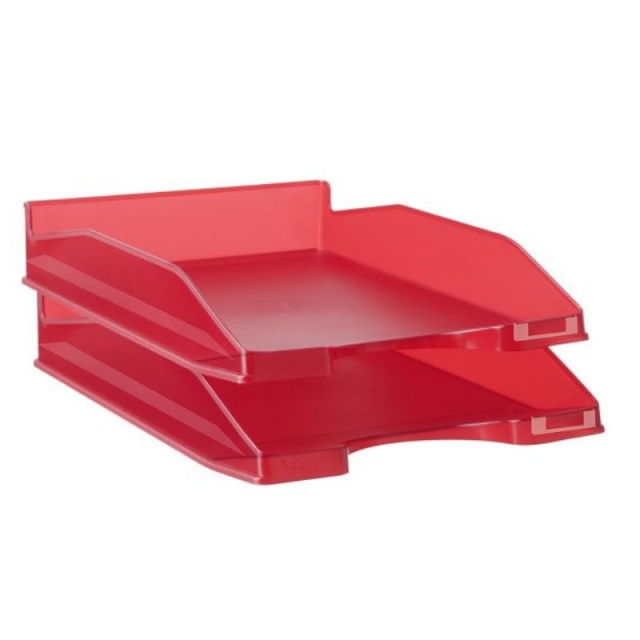 Comprar Bandejas de plastico apilables Traslucidas Rojo, gavetas