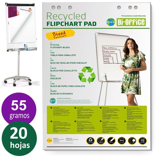 Comprar Block congresos pizarra blanca caballete papel reciclado 20h