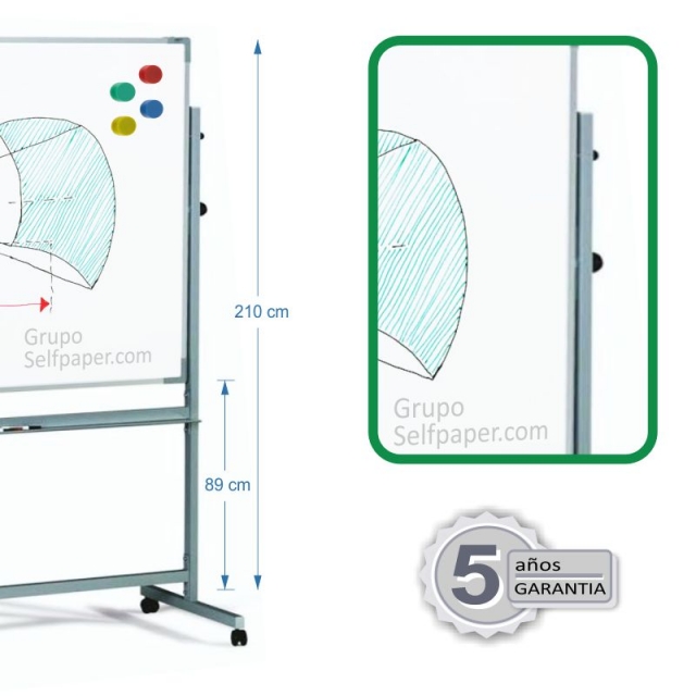 dimensiones pizarra magnetica volteable barata