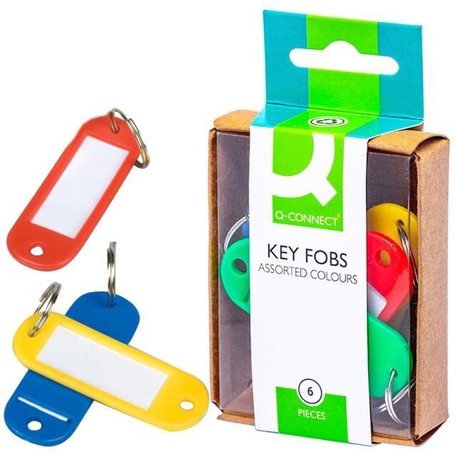 Comprar Llaveros con etiquetas colores surtidos Q-Connect, 6 uds