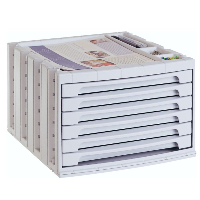 Comprar Modulo archivador 4 cajones, apilable Archivotec gris claro