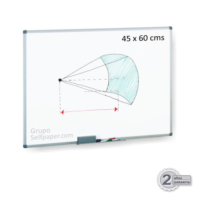 Comprar Pizarra Blanca 45x60 cms. marco aluminio melamina Basic