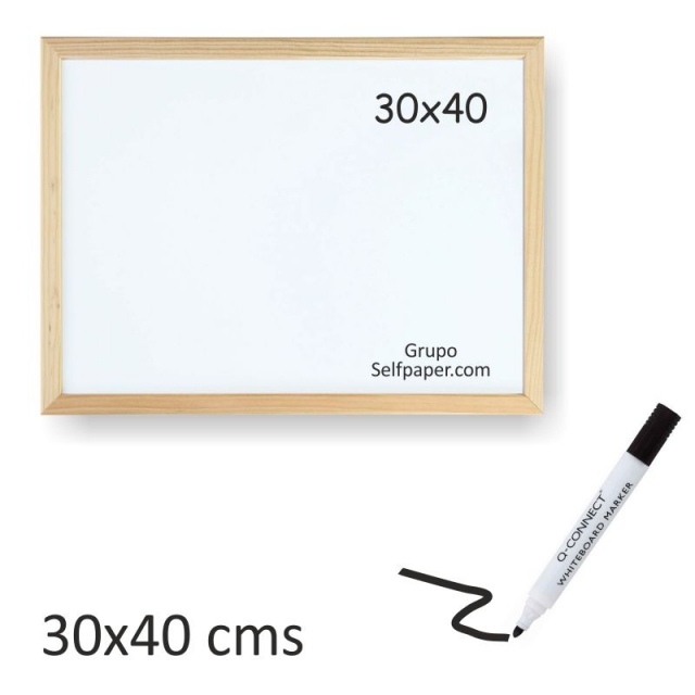 Comprar Pizarra Blanca borrable 30x40 Marco Madera tipo velleda