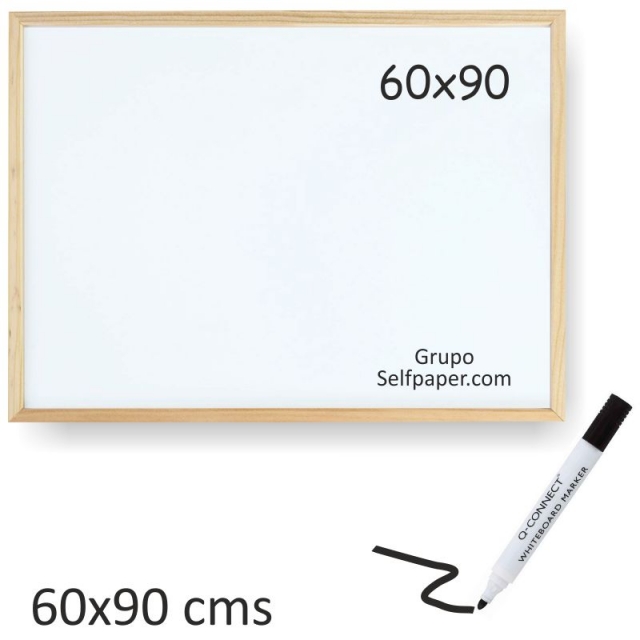 pizarra blanca borrable 60x90 marco madera