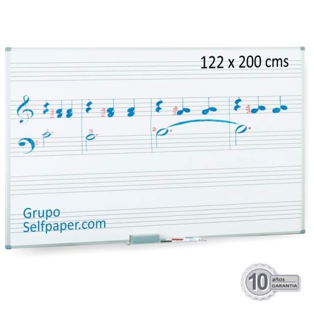 Comprar Pizarra blanca borrable con pentagramas 122x200 cms.