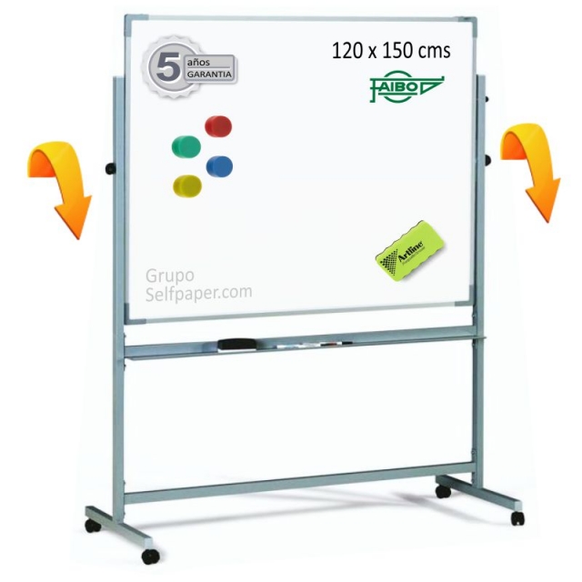 Comprar Pizarra blanca magnética volteable 120X150 cms Acero lacado