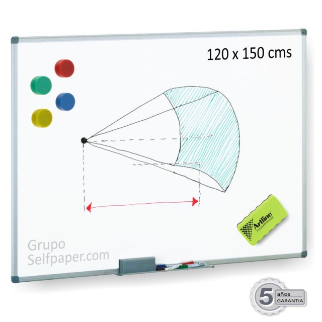 Comprar Pizarra Blanca Magnética 120x150 cms. metálica, para imanes
