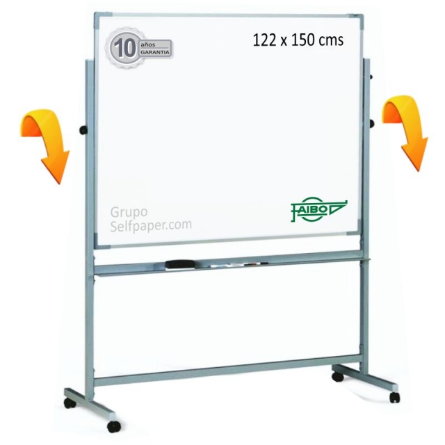 Comprar Pizarra blanca volteable dos caras, 120x150 cm estratificada