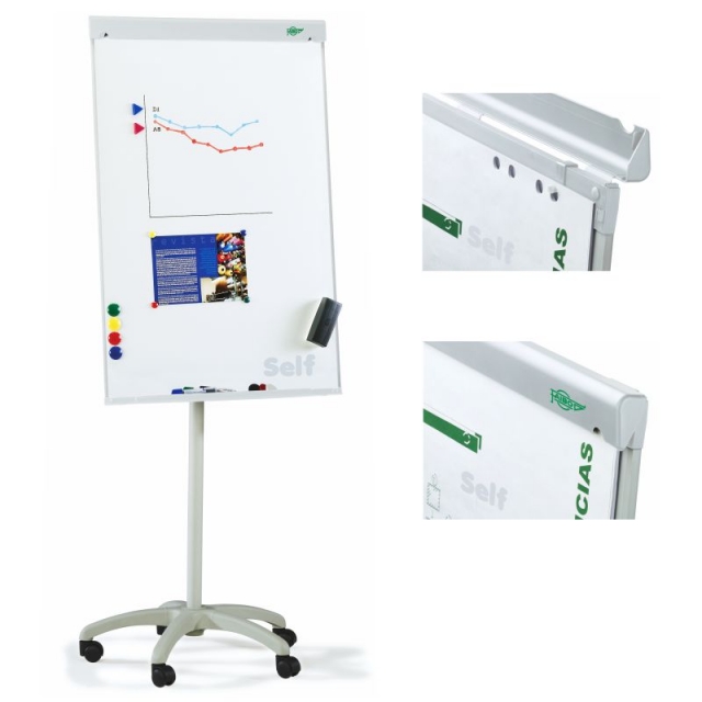 Comprar Pizarra Caballete con Ruedas -movil- blanca magnetica imanes
