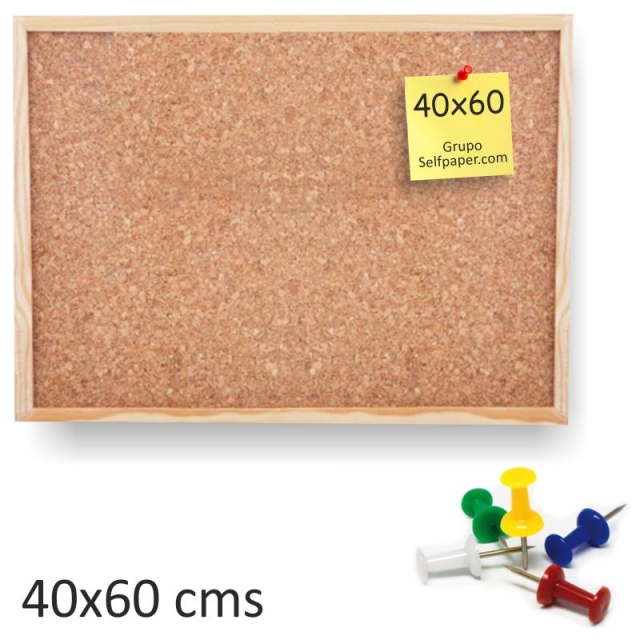 Comprar Pizarra Corcho 40x60 cms - tablero panel anuncios - 2 caras
