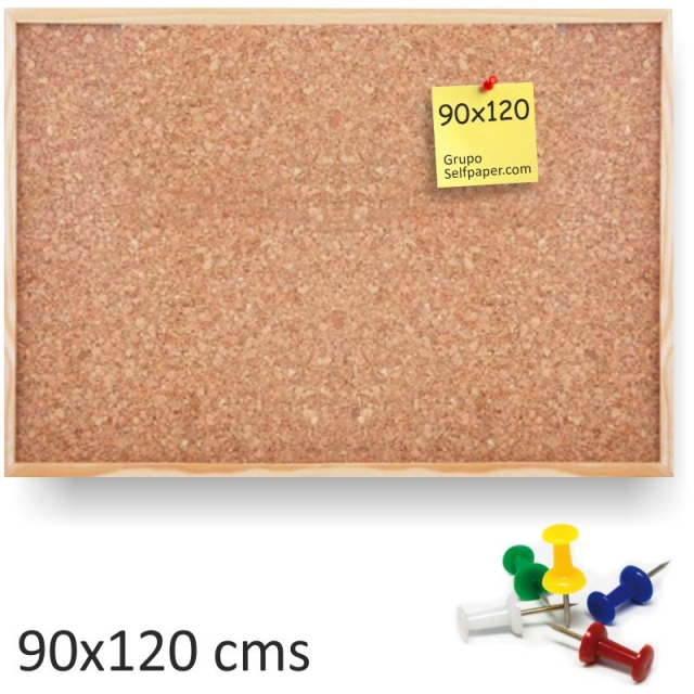 Comprar Pizarra corcho marco madera 90x120 económico, extra grande