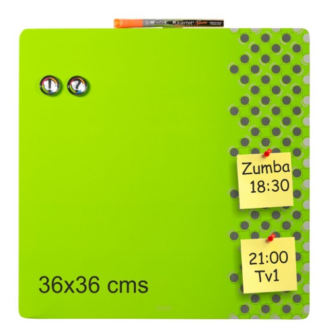 Comprar Pizarra magnética verde combinada con corcho 36x36 cm