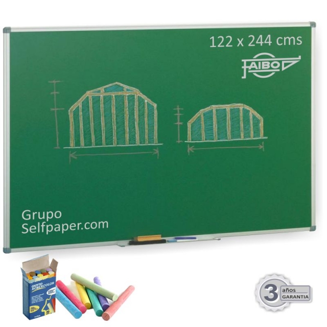 Comprar Pizarra verde para tiza semi-brillo 122x244 marco aluminio